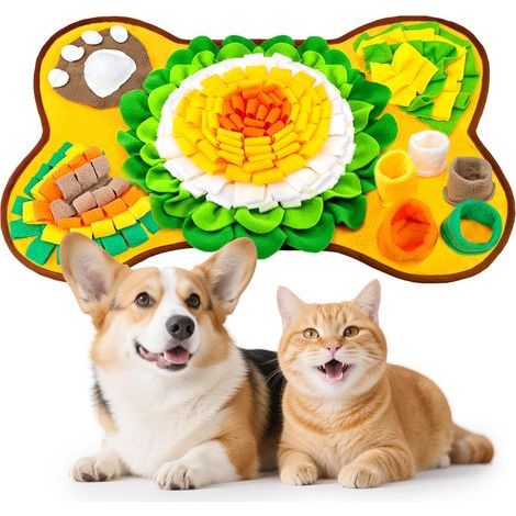 Tapis à renifler pour chiens, jouets puzzle interactifs pour rester occupé, tapis cognitif pour chiot pour une alimentation lente, la recherche de nourriture et la stimulation mentale (1/5)