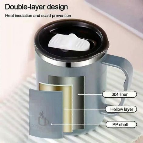Mug isotherme 500 ml en acier inoxydable 304 avec anse, étanche, bouteille isotherme portable (1/4)