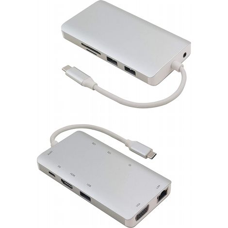 Helos Dockingstation, USB 3.1 Type-C St./HDMI/VGA/USB/LAN/AUDIO/SD, PREMIUM