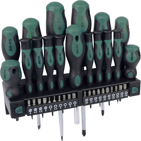 Brüder Mannesmann – Coffret multi-outils 37 pièces – Lames en acier chrome-vanadium – Poignées antidérapantes – Avec support mural et matériel de fixation (1/5)
