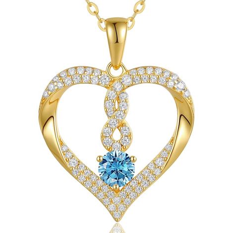 Collier pour femme, collier cœur infini en cristal, argent sterling 925 avec pendentif cœur en croix, bijou cadeau pour femme/épouse/petite amie