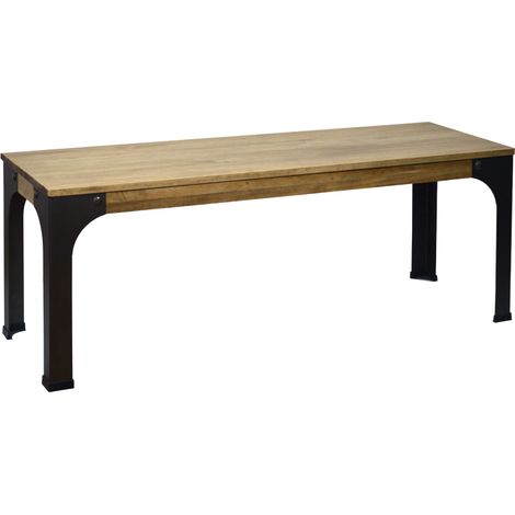 Banco Bristol estilo industrial vintage – 39x110x46 cm - 39.5X110X46 cm - Efecto Vintage - Negro (1/5)