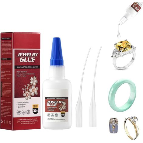 Colle Bijoux,Strass a Coller,Colles Bijoux Transparente,Rhinestone Glue,Colles Adhésive Artisanale,Colla Liquide Super Adhési,Colla Artisanale Pour Fabrication (1/5)