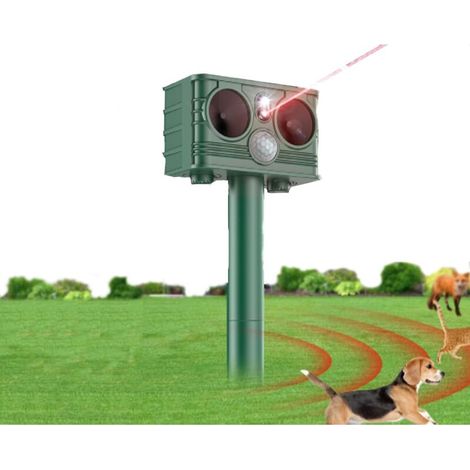 Ultraschall-Insektenabwehrgerät, solarbetriebenes Haustierabwehrgerät, extra breiter 120°-Abstrahlwinkel, wasserdichtes ABS-Gehäuse, flexible Installation, für Katzen, Hunde, Eichhörnchen, Kaninchen u (1/5)