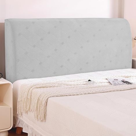 Housse Tete De Lit, Élastique Housse De Tete De Lit Antitaches, Housse De Protection De Tête Washable, Headboard Cover Removable, Couvre Tete De Lit De Chambre (200cm,Gris Argenté) (1/5)