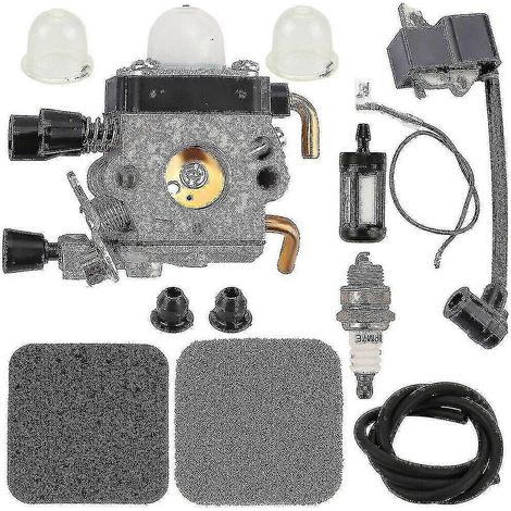Kit bobine d'allumage/carburateur compatible avec carburateur Stihl FS80R FS85 FS80 (1/5)