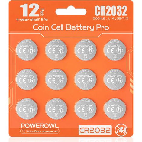 12 Piles CR2032 Lithium 3V pour Clés de Voiture et Montres Jaune (1/5)