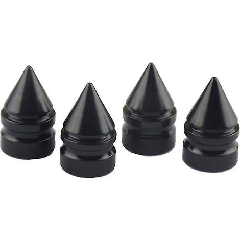 Set mit 4 gerändelten Autoreifenventilkappen, schwarz