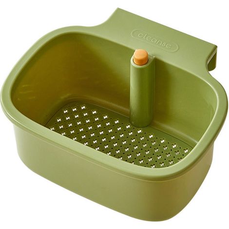 Panier de vidange d'évier, crépine suspendue pour robinet, filtre de vidange automatique, récupérateur de déchets alimentaires, vert (1/5)