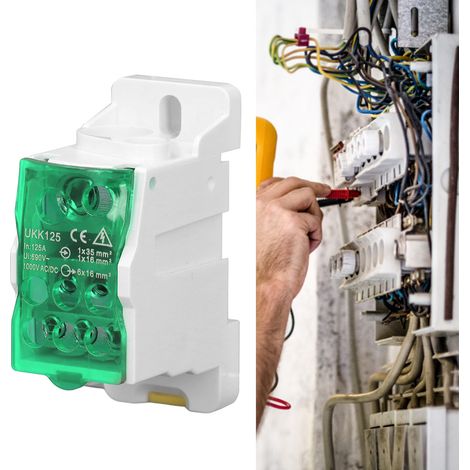 UKK125 C45 Boîte de jonction unipolaire de type rail DIN, répartiteur modulaire, 690V 125A vert. (1/5)