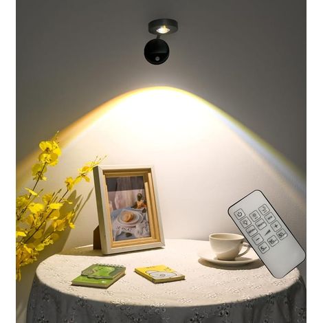 Katzenaugen-Glühbirne mit Bewegungsmelder, Wandleuchte, LED-Wandleuchte, wiederaufladbar, 360° magnetisch mit Fernbedienung, schwarz