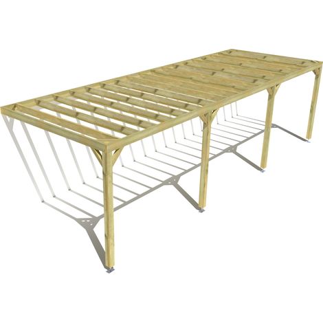 Pergola bois • 9m x 3m • adossée • sens profondeur • livraison comprise