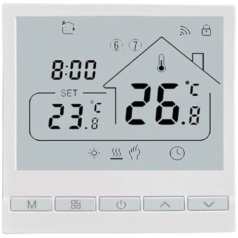Thermostat Wi-Fi pour chaudière. Thermostat avec commande vocale Alexa, thermostat numérique intelligent sans fil programmable Tuya pour le chauffage, l'eau et le gaz. Thermostat d'ambiance intégré (1/5)
