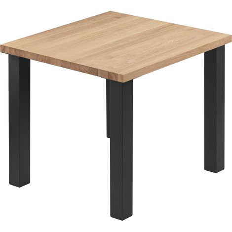 LAMO Manufaktur Esstisch Küchentisch, 60x60x76 cm (AxBxH), Classic, Natur / Schwarz, LBG-01-A-002-9005Cl