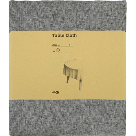 Tissu de Table 5 pc Gris clair Diam. 180 cm Rond vidaXL