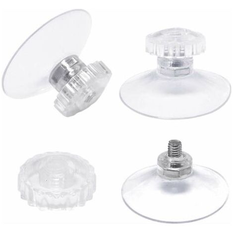 lot de 30 Ventouses avec Filetage et écrous moletés Ø 45 mm, Transparentes, pour Voiture, Camping, vitre, Pare-Soleil (1/5)