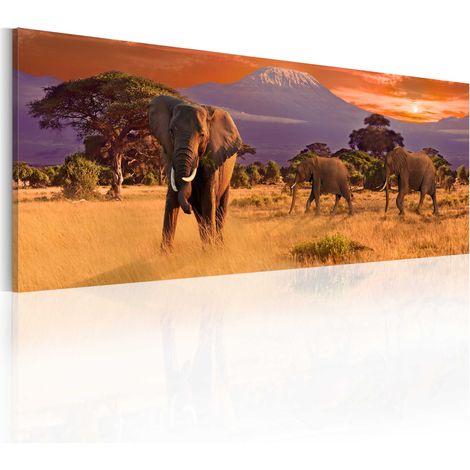 Quadro - La marcia degli Elefanti africani - 135x45 (1/4)