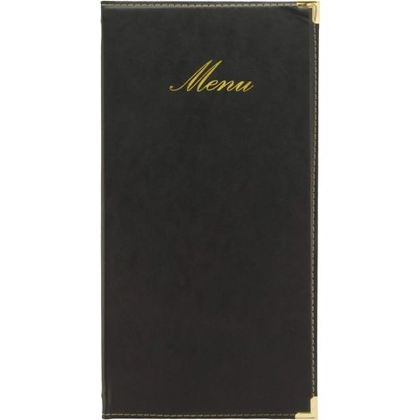 SECURIT - Porta Menu Linea Classic - Per Caffè, Ristoranti, Bar, Formato A45 - 1 Doppio Inserto Incluso - Colore Nero