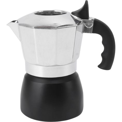 Moka pot double valve 150ml octagonal aluminum coffee maker stovetop 3 cups (1/5)