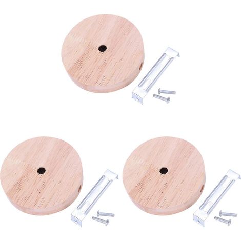 Set aus 3 modernen und minimalistischen Lampenfassungen mit Holzrosette und E27-Fassung für Kronleuchter und DIY-Beleuchtung (1/5)