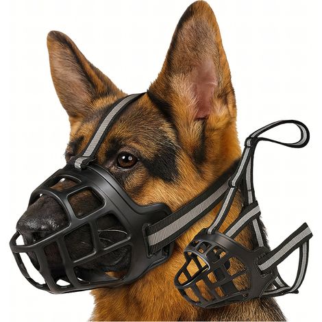 Museruola fisiologica per cani, in gomma, regolabile, morbida, 31-35 cm, taglia 5