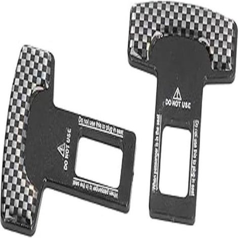 Lot 4 anti-alarme voiture – boucle ceinture sécurité universelle fibre carbone alu, stop alarme, accessoire désactivation sonore (1/5)