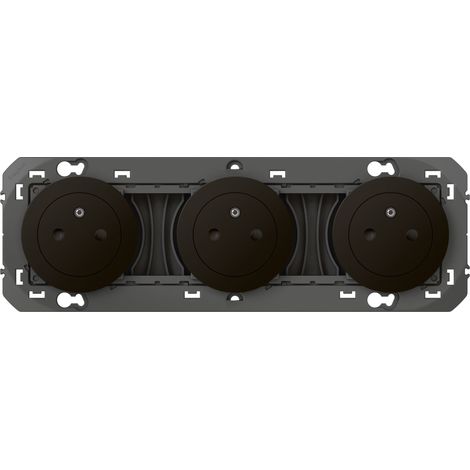 Legrand – Triple prise de courant 2P+T précâblée – Socle rétractable – Protection enfant – Connexion sans outil – Finition noir (1/3)