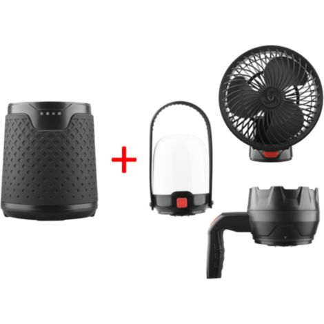 Xanlite - Pack Camping 3 en 1 : ventilateur, lampe torche et lanterne LED, IP44, rechargeable, intensité variable, Blanc neutre et froid - PACK3VTOL700R