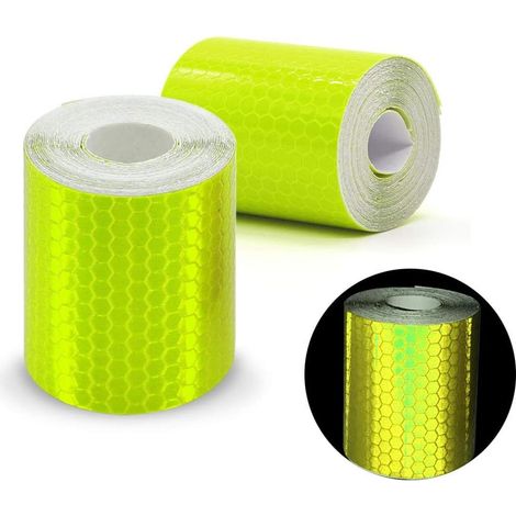 Rolls 3m x 50mm Self Adhesive Vinyl Tape, High Intensity Prismatic Reflection, Safety/Marking Tape, Yellow (1/5)