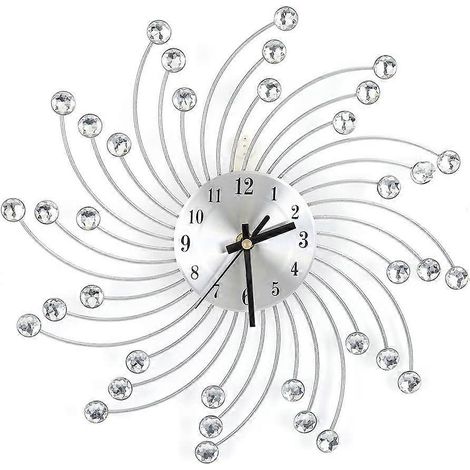 30 cm große silberfarbene Metallwanduhr für Wohnzimmer und Schlafzimmer