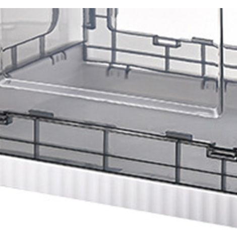 Boîte de Rangement Transparente à Roulettes Grande Capacité 88L 5 Portes pour Bureau Maison Blanc Thé (1/5)