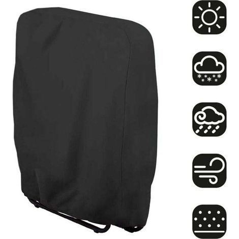 Funda para silla foldable, funda protectora para tumbona, garden furniture, waterproof, resistant to UV rays, protection against damage, 71 x 110 cm (black)
