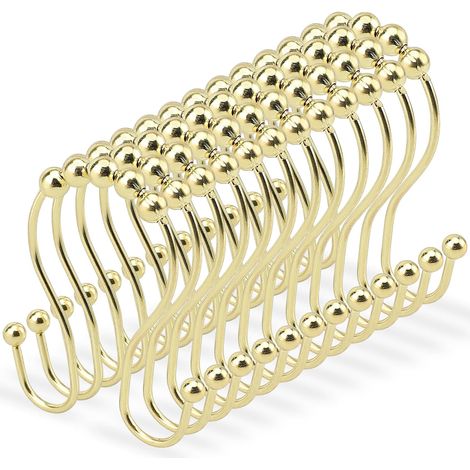 Lntyq Lot de 12 Anneaux Rideaux - Anneau Rideau Douche - Crochet Rideau Douche - Convient pour Les tringles de Douche - Facile à Glisser - idéal pour Suspendre Un Rideau de Douche, 69x50mm