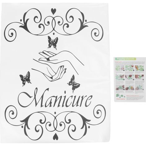 Sticker mural en vinyle pour salon de manucure, décoration élégante pour vitrine ou fenêtre.