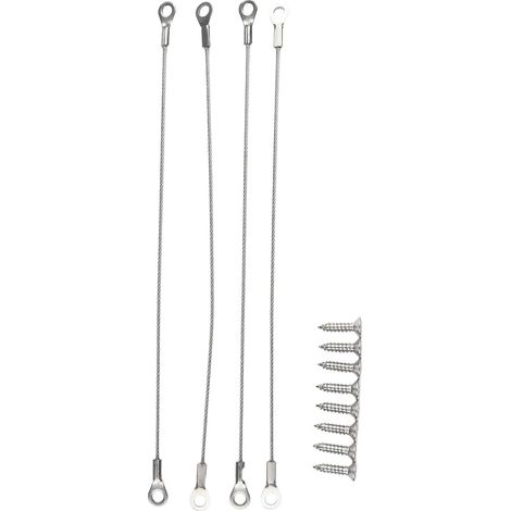 Set of 4 braided stainless steel cable pins - Adjustable cabinet door fixing cable for furniture, home, kitchen, wardrobe (1/5)