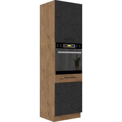 Vigo Hochschrank 60 cm Eiche Lancelot Matera Grau Küchenzeile Küchenblock Küche (1/4)