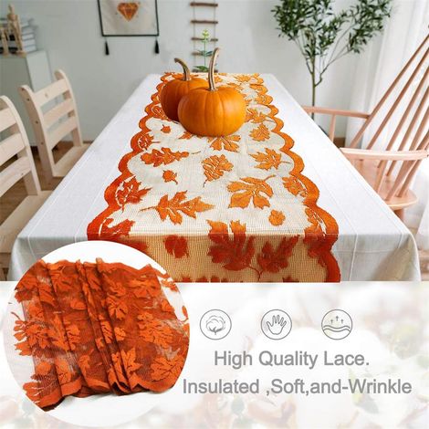 Tischdecke aus Ahornspitze für die Herbstzeit und als Tischdekoration für Thanksgiving und die Erntezeit (1/5)