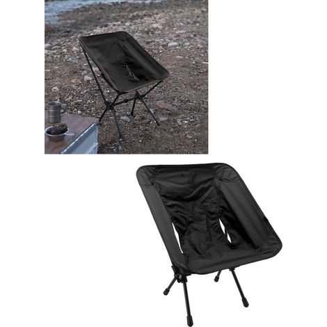 Chaise lune pliante portable et portable pour l'extérieur, légère et idéale pour le camping, la plage et la pêche (dessin noir). (1/5)