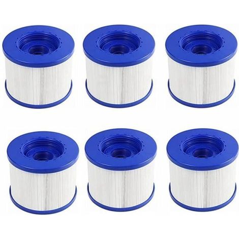 Filtre pour Spa Gonflable Wave - Cartouches de Filtration Standard et Filetées Lot de 6 Compatible avec Cosy Spa, Wave Spa, Clev