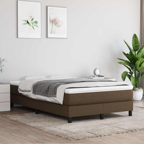 Sommier à ressorts de lit - Sommier pour Adulte et Enfant - Marron foncé 120x200 cm Tissu BV966587 - BonneVie (1/5)