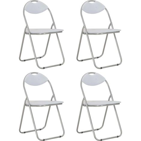 Juego de 4 sillas plegables para cocina comedor diseño sencillo blanco sintético CDS021909