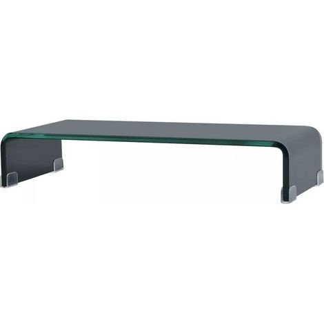 Meuble TV verre noir Martial 60cm (1/4)