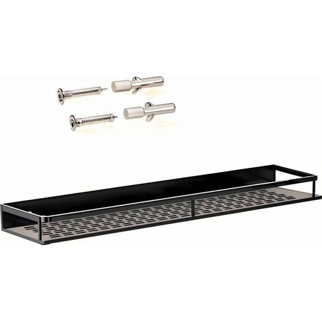 50 cm breite Duschablage aus schwarzem Edelstahl – Rostfrei – Einfache Montage – Optimaler Wasserablauf – Minimalistisches Design (1/5)