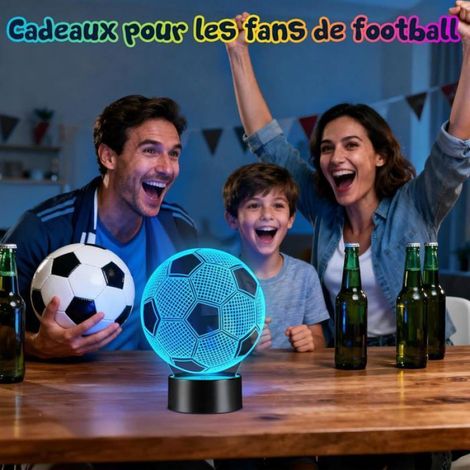 Veilleuse, acrylique 3D Football veilleuse, lampe de chevet LED 16 couleurs avec télécommande, décorati VEILLEUSE HORS PUERICULTURE (1/4)