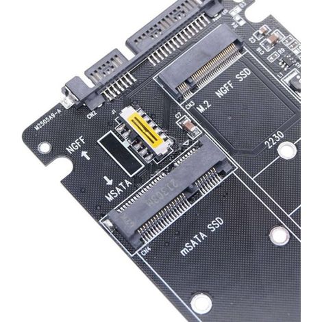 4X Carte Adaptateur M.2 NGFF MSATA, Convertisseur SSD vers SATA 3.0, Boîtier Disque Dur 2.5/3.5 Pouces, Support PC (1/5)