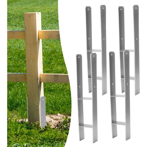 SWANEW 6x supporto per palo Ancoraggio per palo H pergola piede del palo supporto per recinzione Ancoraggio 141 mm (1/5)