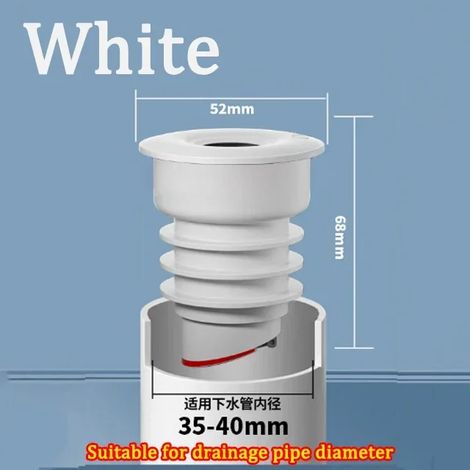 (White 35-40mm)Silicone Drains Sewer Pipe Sealing Ring Water Plug Floor Drain Anti Odor Sewer Seal Stopper Shower Drainer Bathroom Accessories (1/4)