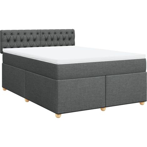 Maison Exclusive - Giroletto a Molle con Materasso Grigio Scuro 140x190 cm Tessuto (1/5)
