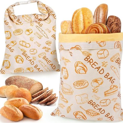 Extra große Bienenwachs-Brotbeutel, Bio-Baumwolle, starker Feuchtigkeitsschutz, wiederverwendbar zum Warmhalten von Sandwiches, Toast und Obst (2 Stück, 3343 cm) (1/5)