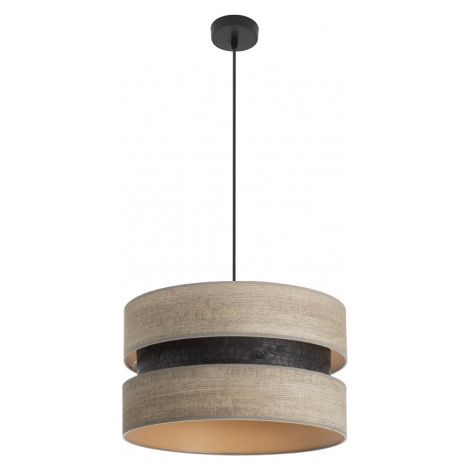 Colgante Colet 1xe27 Negro/madera Gris Regx40x40 Cm